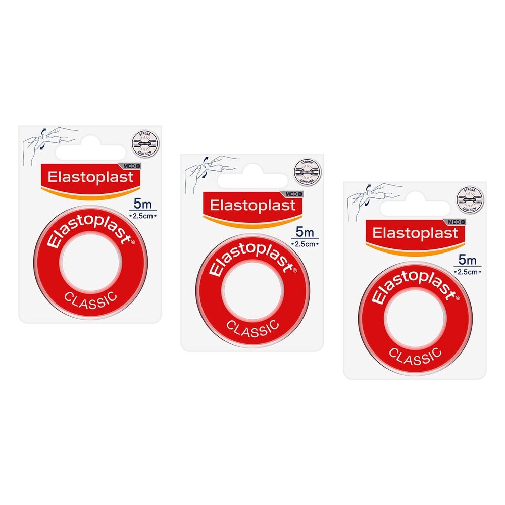 Elastoplast Classic Fixation Tape 2.5cm x 5m Pack of 3