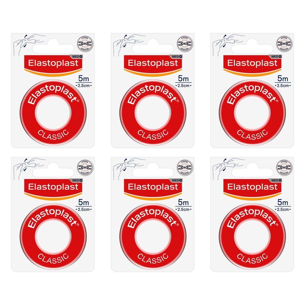 Elastoplast Classic Fixation Tape 2.5cm x 5m Pack of 6