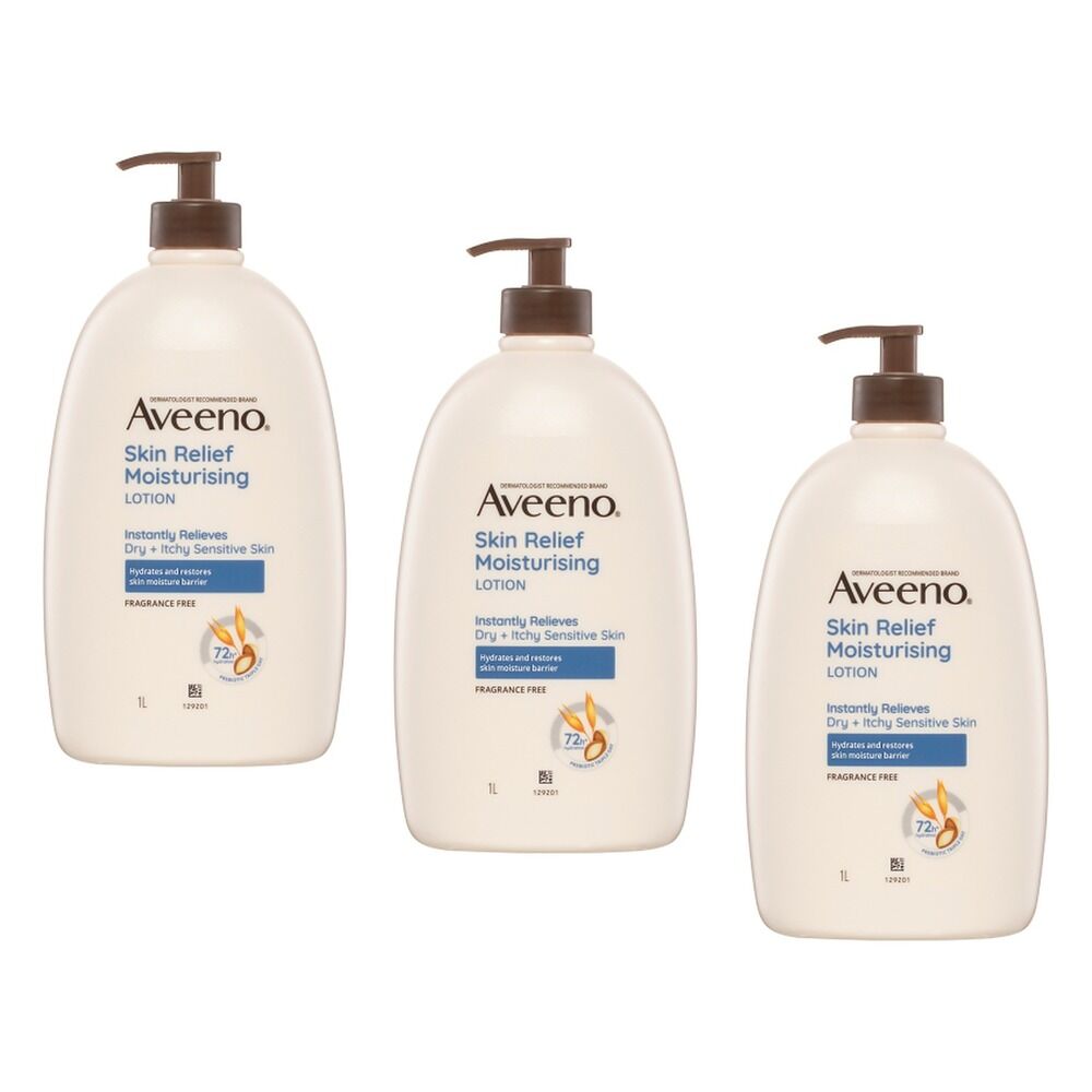Aveeno Skin Relief Moisturising Body Lotion 1L Pack of 3
