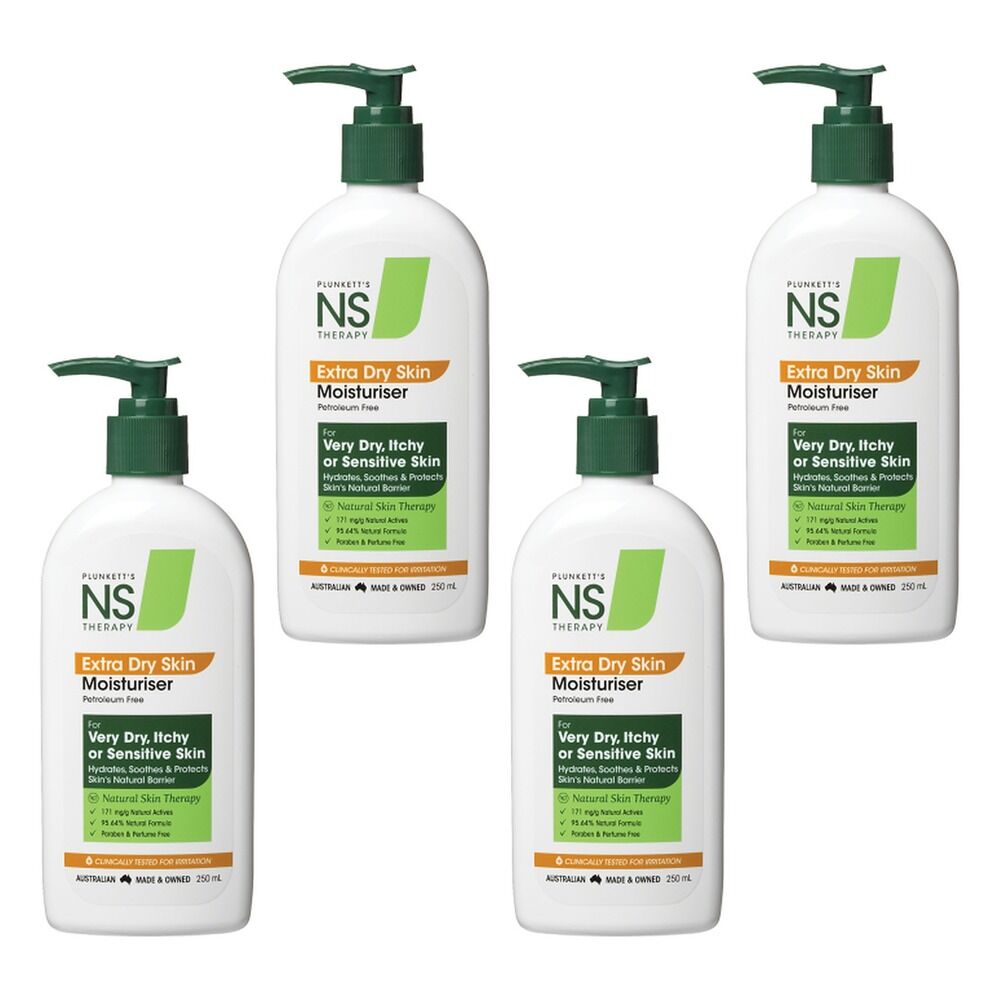 Nutri-Synergy Plunkett's NS Extra Dry Skin Moisturiser 250mL Pack of 4