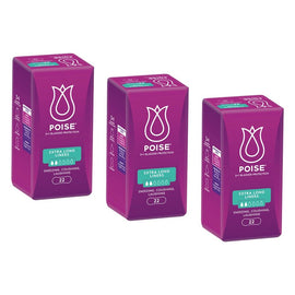 Poise Extra Long Liners 22 Pack x 6 Bundle of 3