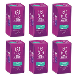 Poise Extra Long Liners 22 Pack x 6 Bundle of 6