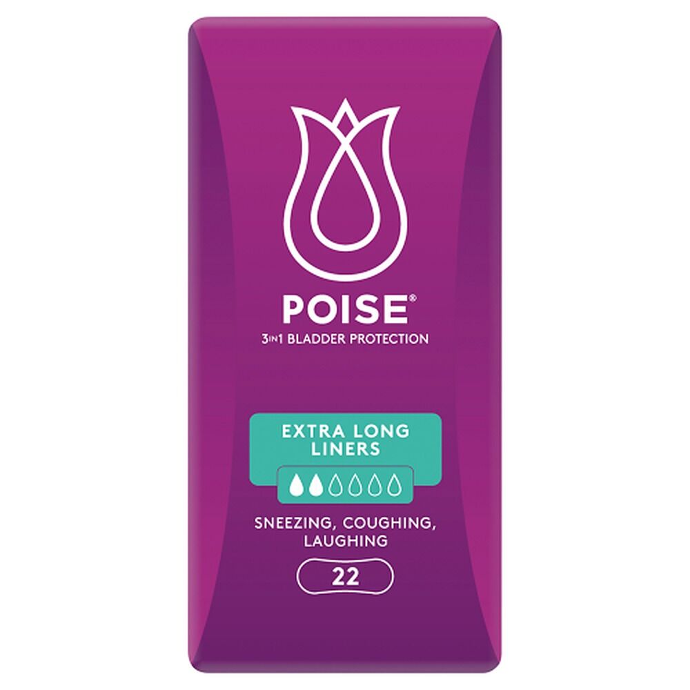 Poise Extra Long Liners 22 Pack x 6