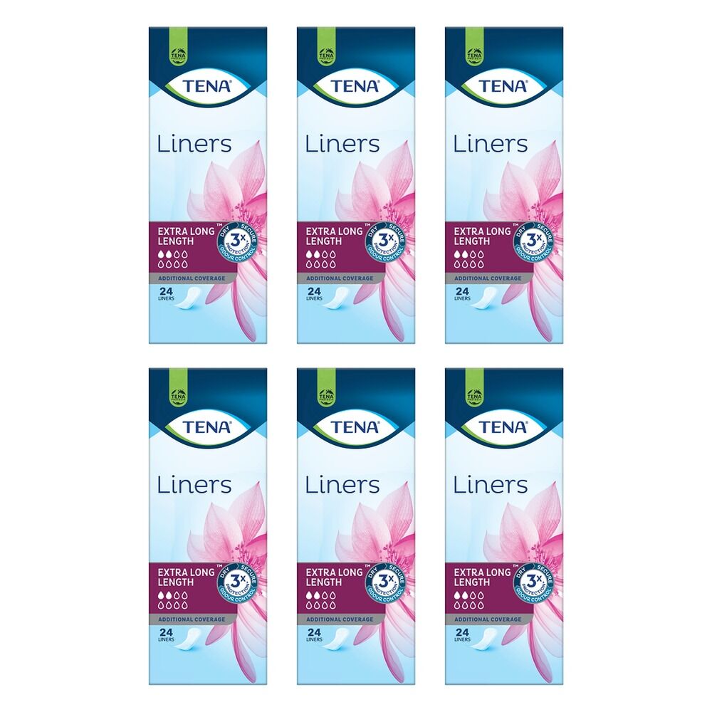 Tena Liner Active Xtra Long 24 Pack x 6 Bundle of 6
