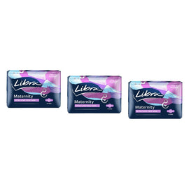 Libra Maternity Extra Long Pads with Wings 10 Pack x 6 Bundle of 3