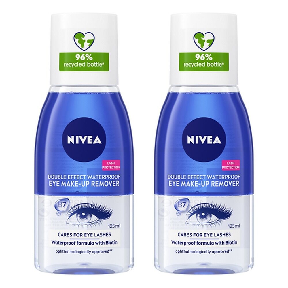 NIVEA Double Effect Eye Make-Up Remover 125mL Pack of 2