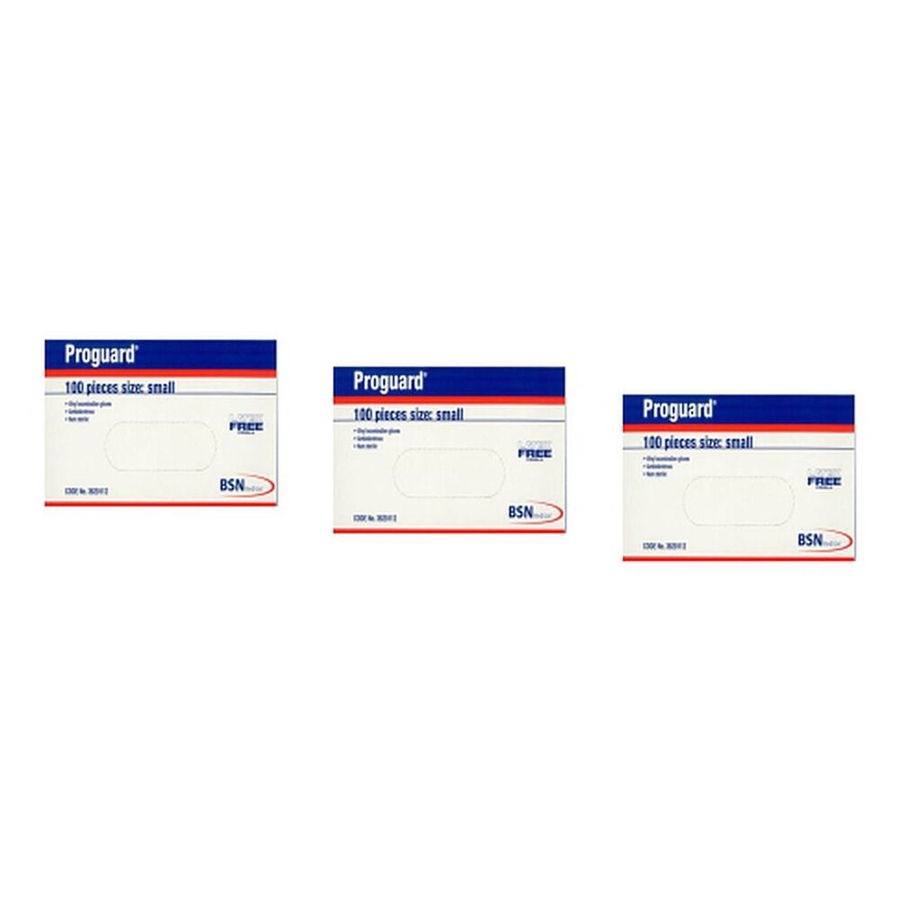 Proguard Disposable Gloves Small 100 Pack Bundle of 3
