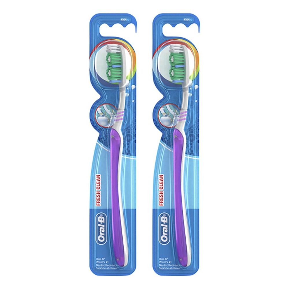 Oral-B All Rounder Fresh Clean Toothbrush Medium Pack of 2