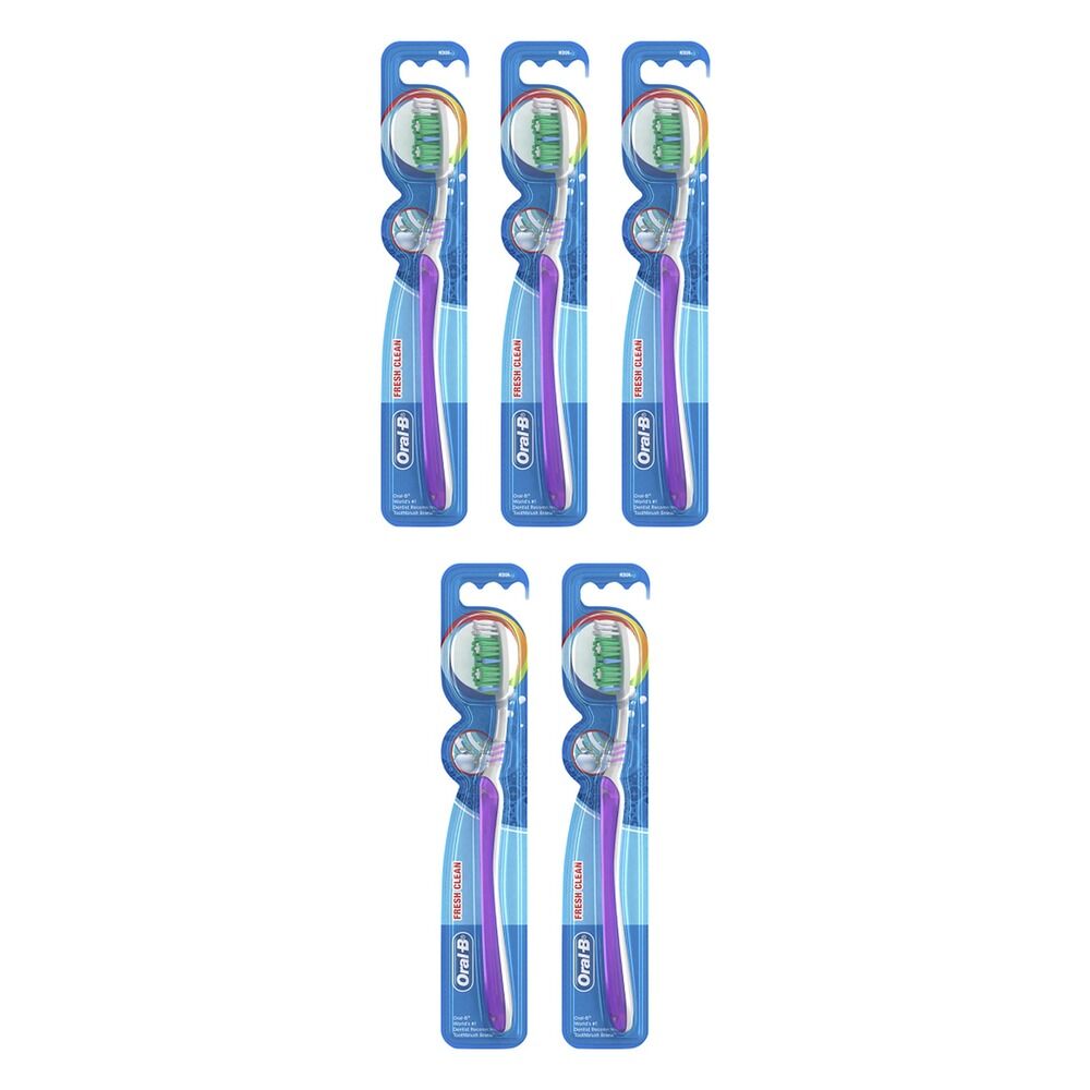 Oral-B All Rounder Fresh Clean Toothbrush Medium Pack of 5
