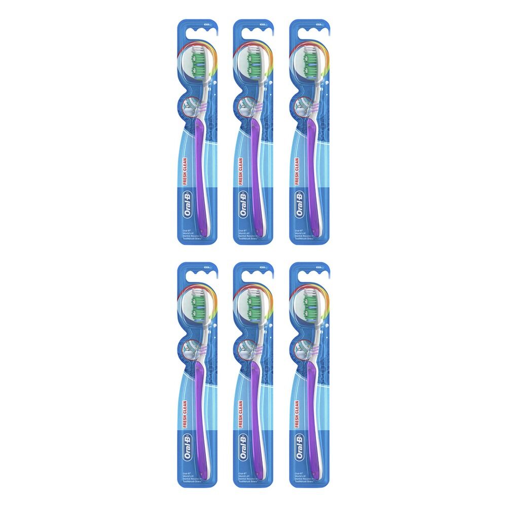 Oral-B All Rounder Fresh Clean Toothbrush Medium Pack of 6