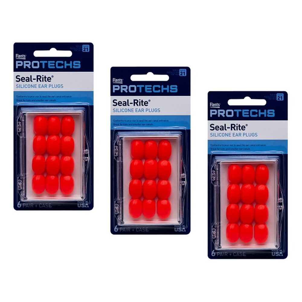 Flents C265 Soft Silicone Ear Plugs 6 Pairs Pack of 3