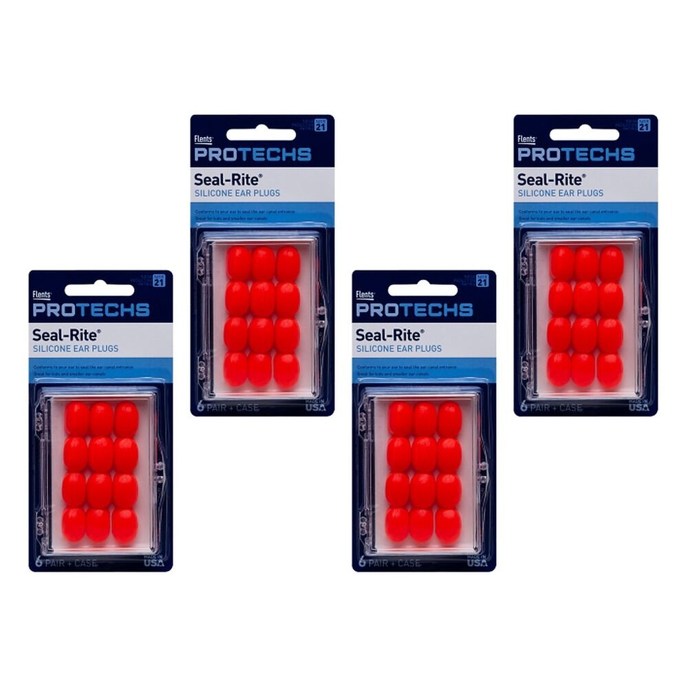 Flents C265 Soft Silicone Ear Plugs 6 Pairs Pack of 4