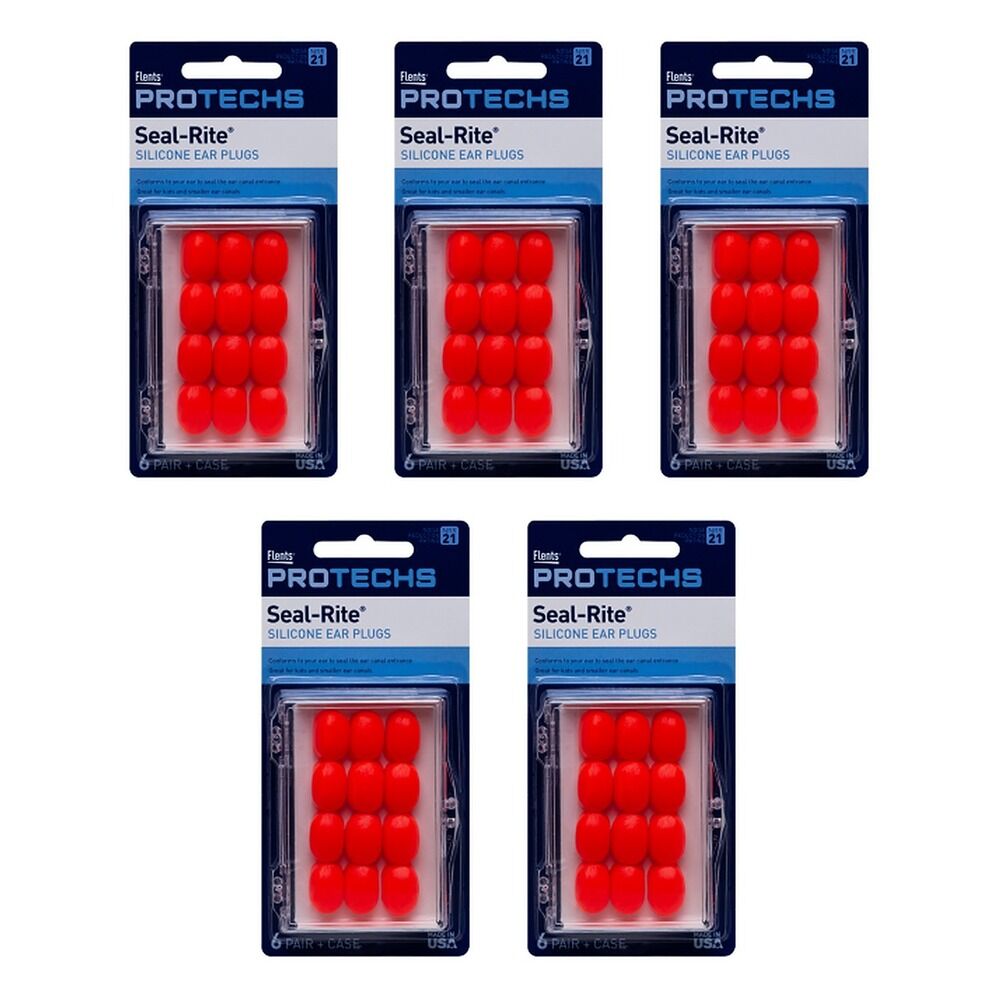 Flents C265 Soft Silicone Ear Plugs 6 Pairs Pack of 5