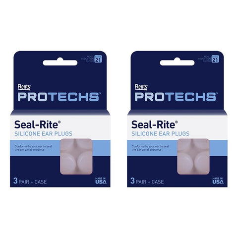 Flents Seal Rite Soft Silicone Ear Plugs 3 Pairs Pack of 2
