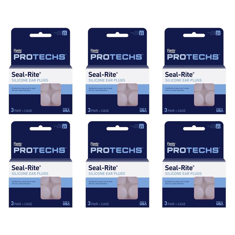Flents Seal Rite Soft Silicone Ear Plugs 3 Pairs Pack of 6