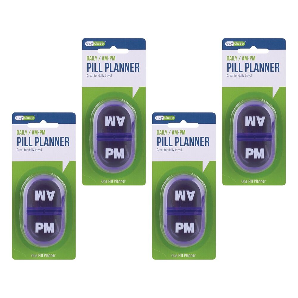 Ezy Dose Daily AM & PM Pill Reminder Box Pack of 4
