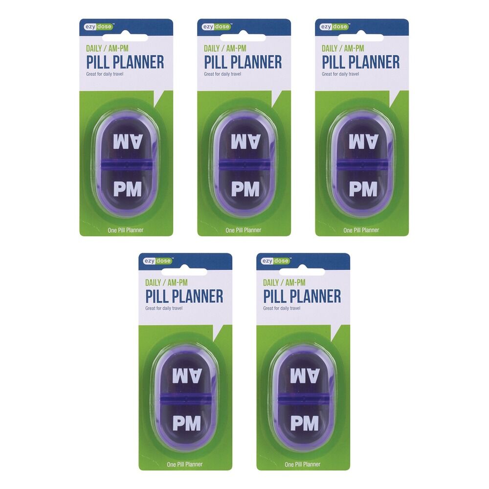 Ezy Dose Daily AM & PM Pill Reminder Box Pack of 5