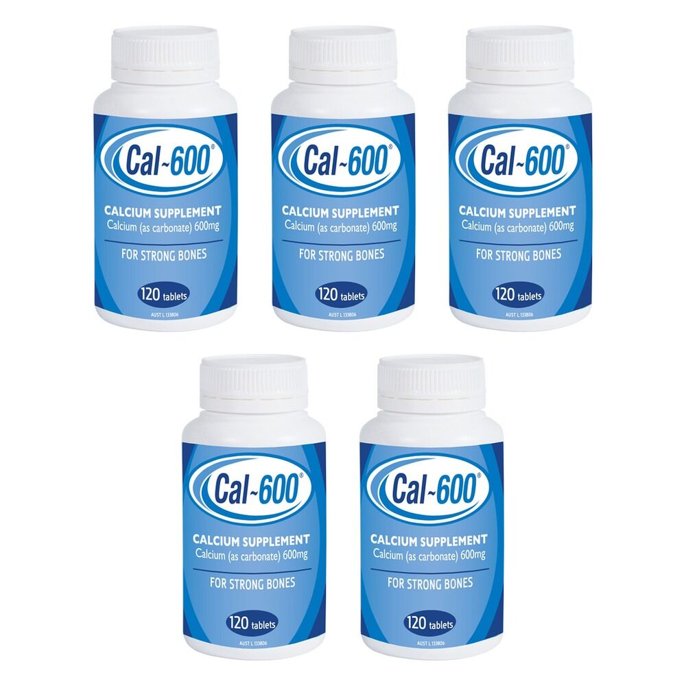 Cal600 Carbonate 600mg 120-Tablet Pack Bundle of 5