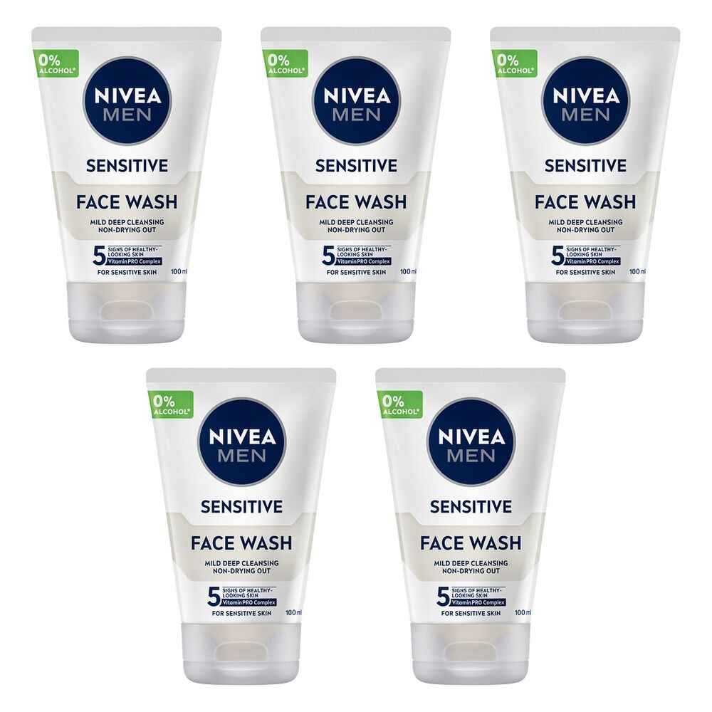 NIVEA MEN Sensitive Face Wash 100mL Pack of 5
