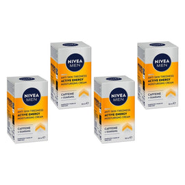 NIVEA Men Active Energy Moisturiser 50mL Pack of 4