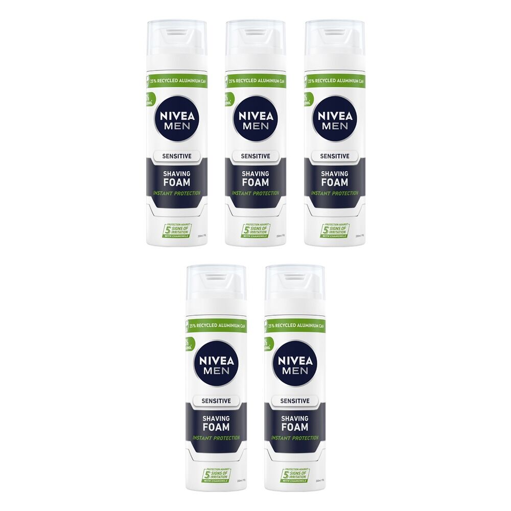 NIVEA Men Sensitive Shaving Foam 200mL Pack of 5
