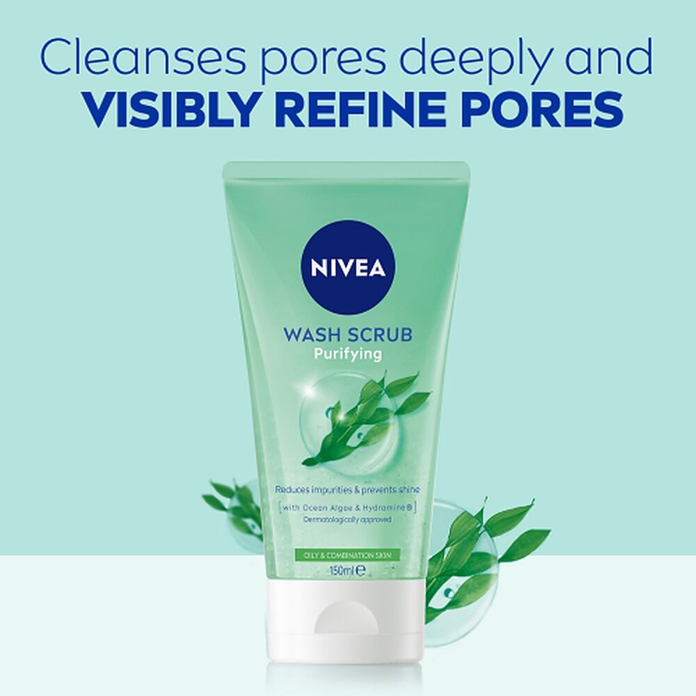 NIVEA Purifying Face Wash Scrub for Oily & Combination Skin 150mL