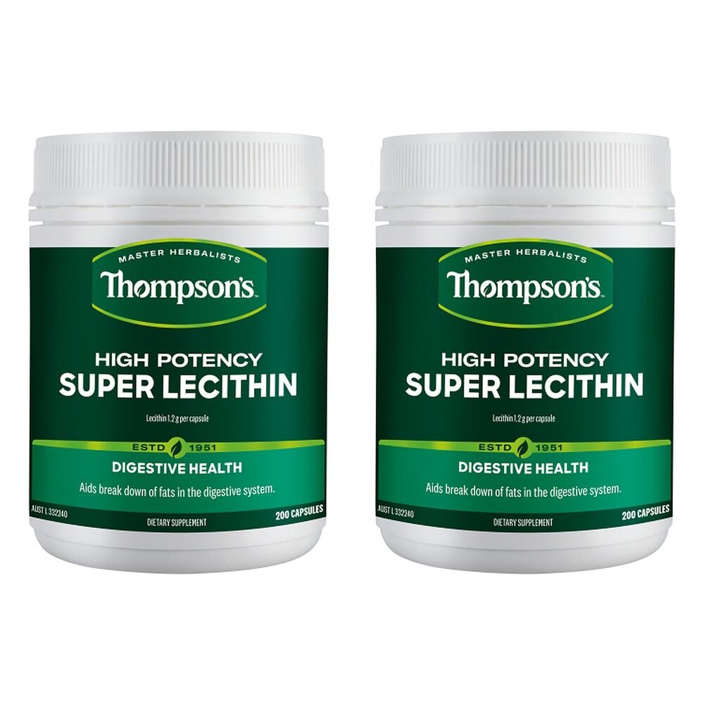 Thompson's High Potency Super Lecithin 200 Capsules Pack of 2