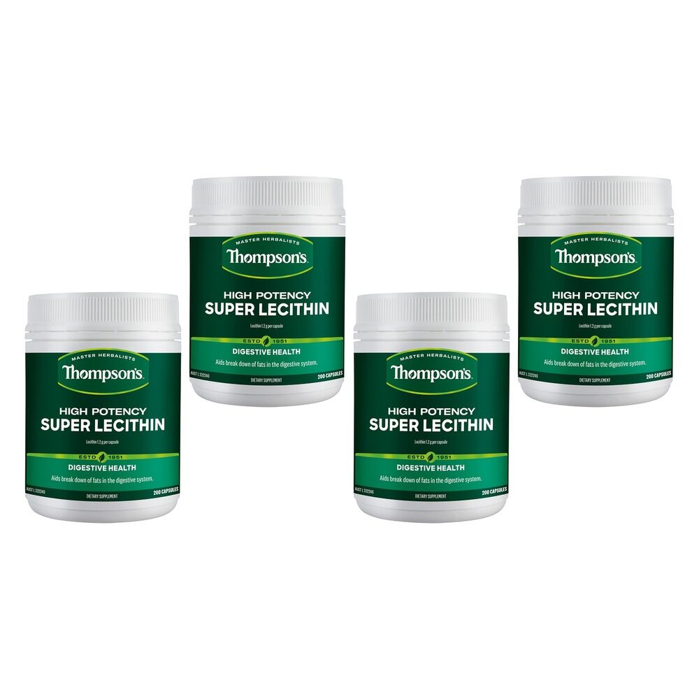 Thompson's High Potency Super Lecithin 200 Capsules Pack of 4