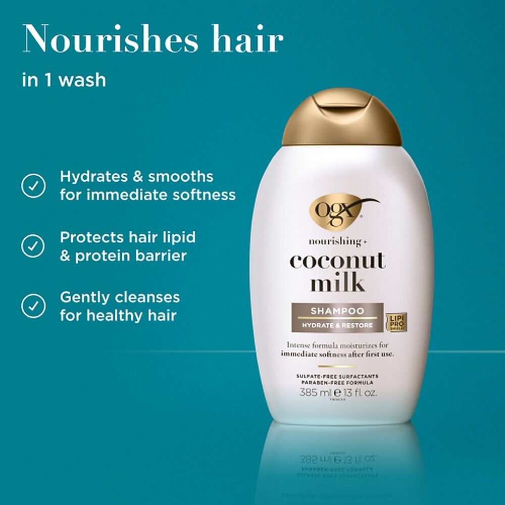 OGX Nourishing+ Coconut Milk Shampoo 385mL