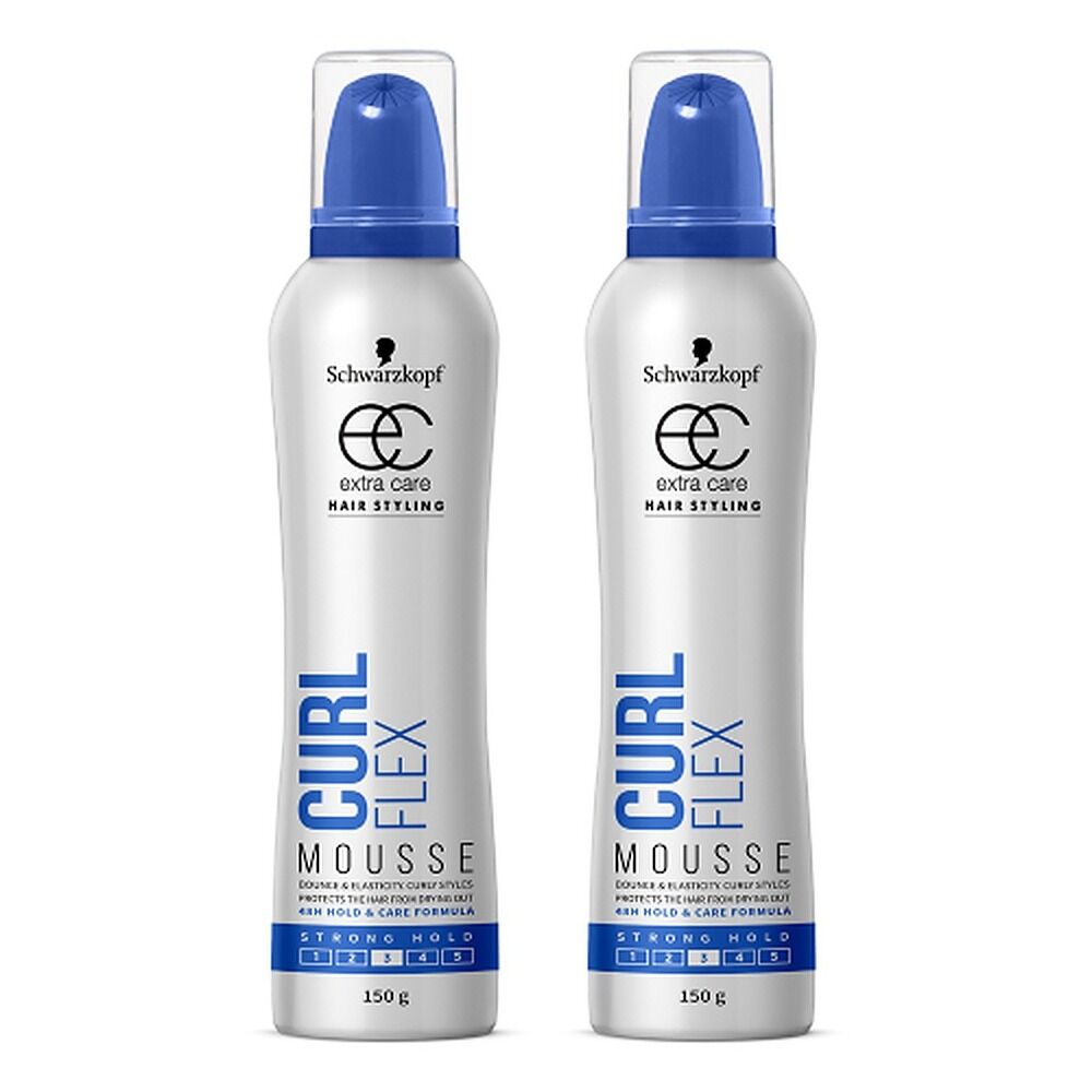 Schwarzkopf Extra Care Curl Flex Mousse 150g x 4 Bundle of 2