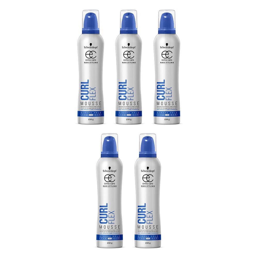 Schwarzkopf Extra Care Curl Flex Mousse 150g x 4 Bundle of 5