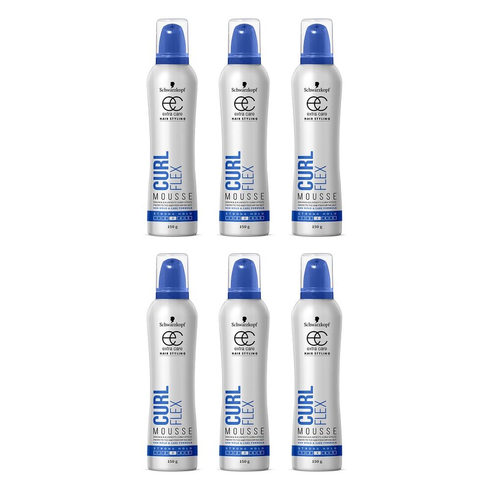 Schwarzkopf Extra Care Curl Flex Mousse 150g x 4 Bundle of 6