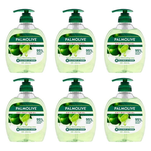 Palmolive Antibacterial Odour Eliminating Lime Hand Wash 250mL Pack of 6