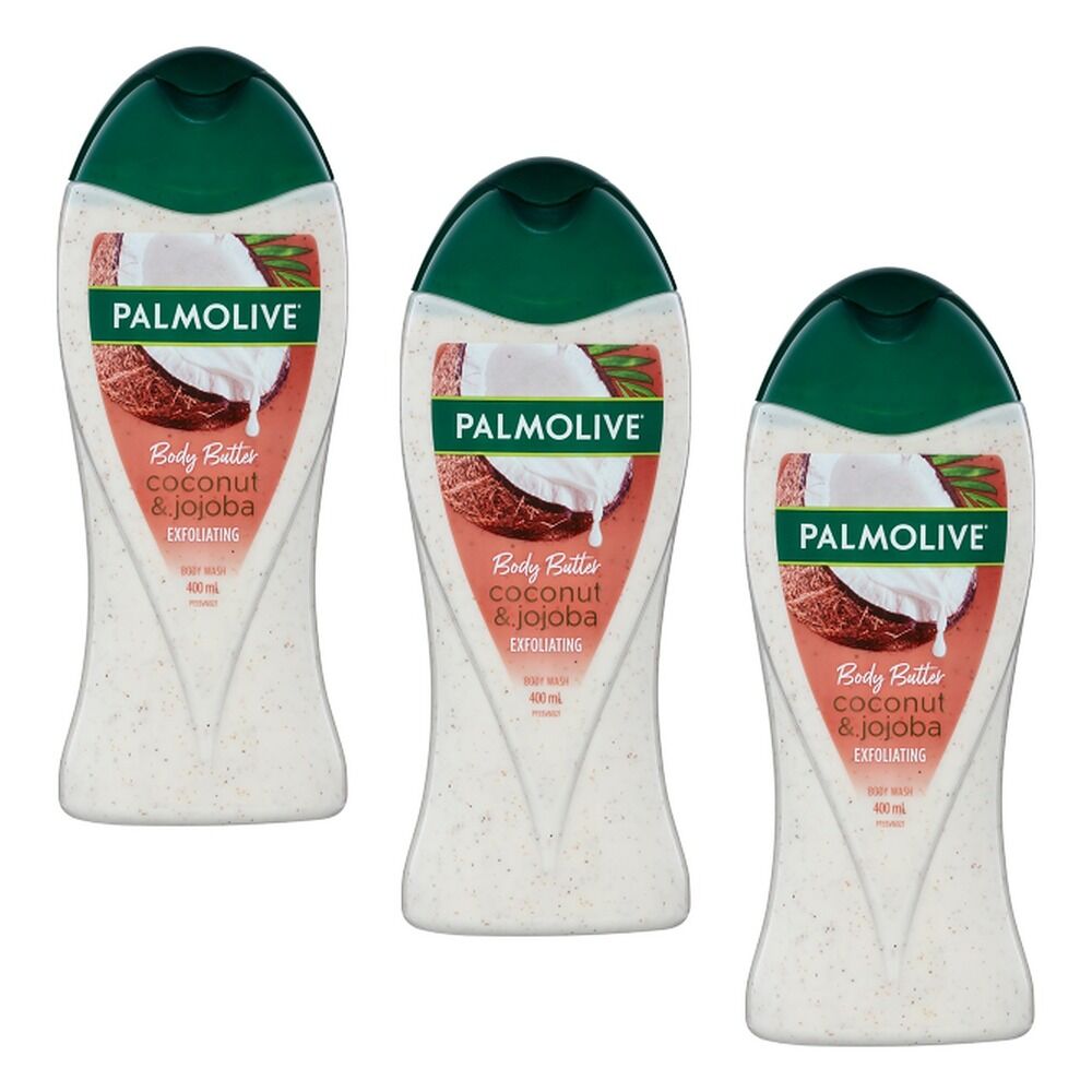 Palmolive Coconut Scrub Body Butter Shower Gel 400mL Pack of 3