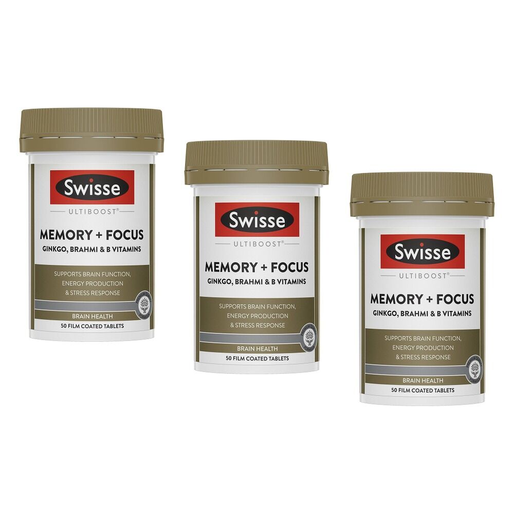 Swisse Ultiboost Memory + Focus 50 Tablets Pack of 3