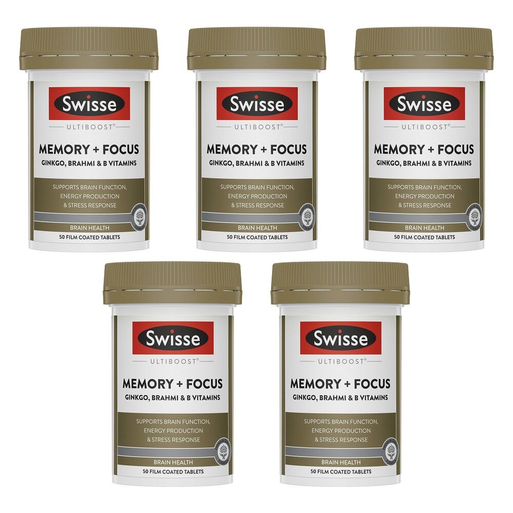 Swisse Ultiboost Memory + Focus 50 Tablets Pack of 5