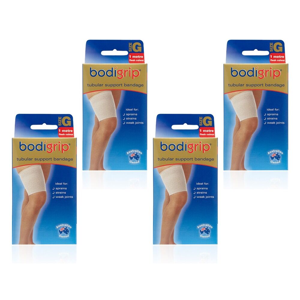Bodigrip Tubular Support Bandage Size G 12cmx1m Flesh Pack of 4