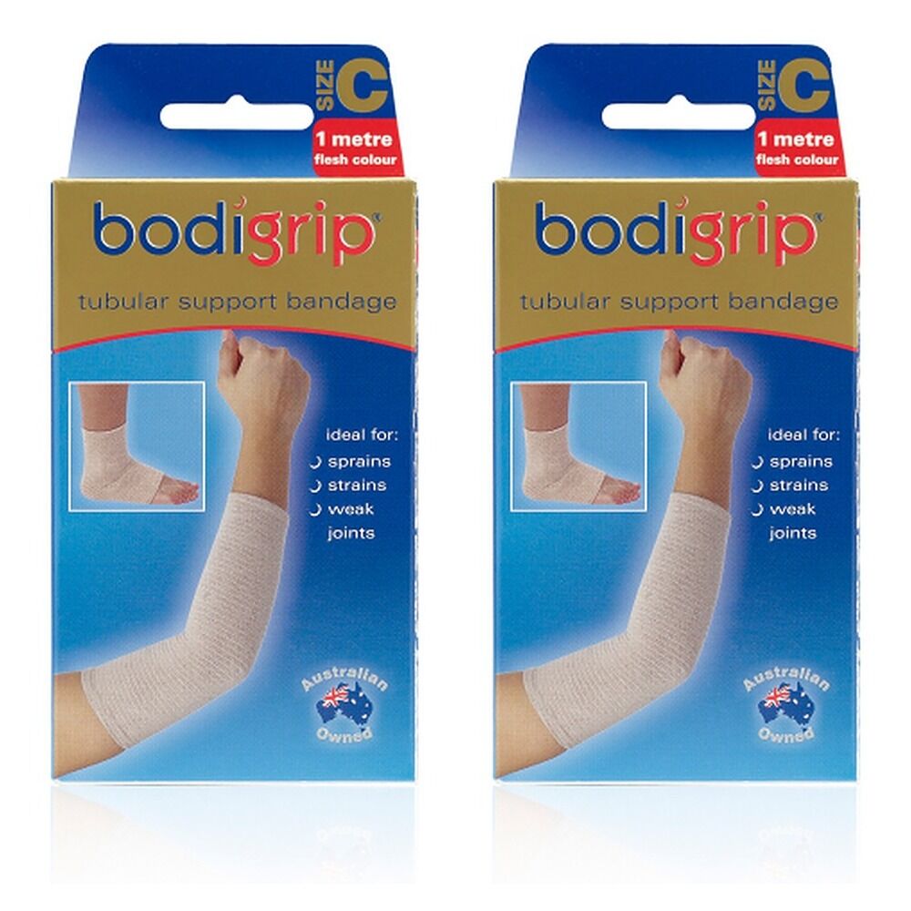 Bodigrip Tubular Support Bandage Size C 6.75cmx1m Flesh Pack of 2