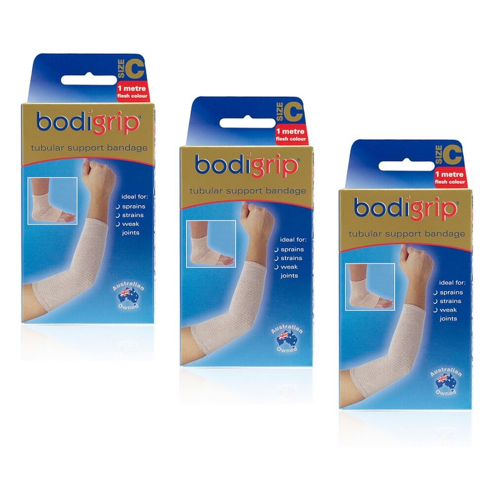 Bodigrip Tubular Support Bandage Size C 6.75cmx1m Flesh Pack of 3
