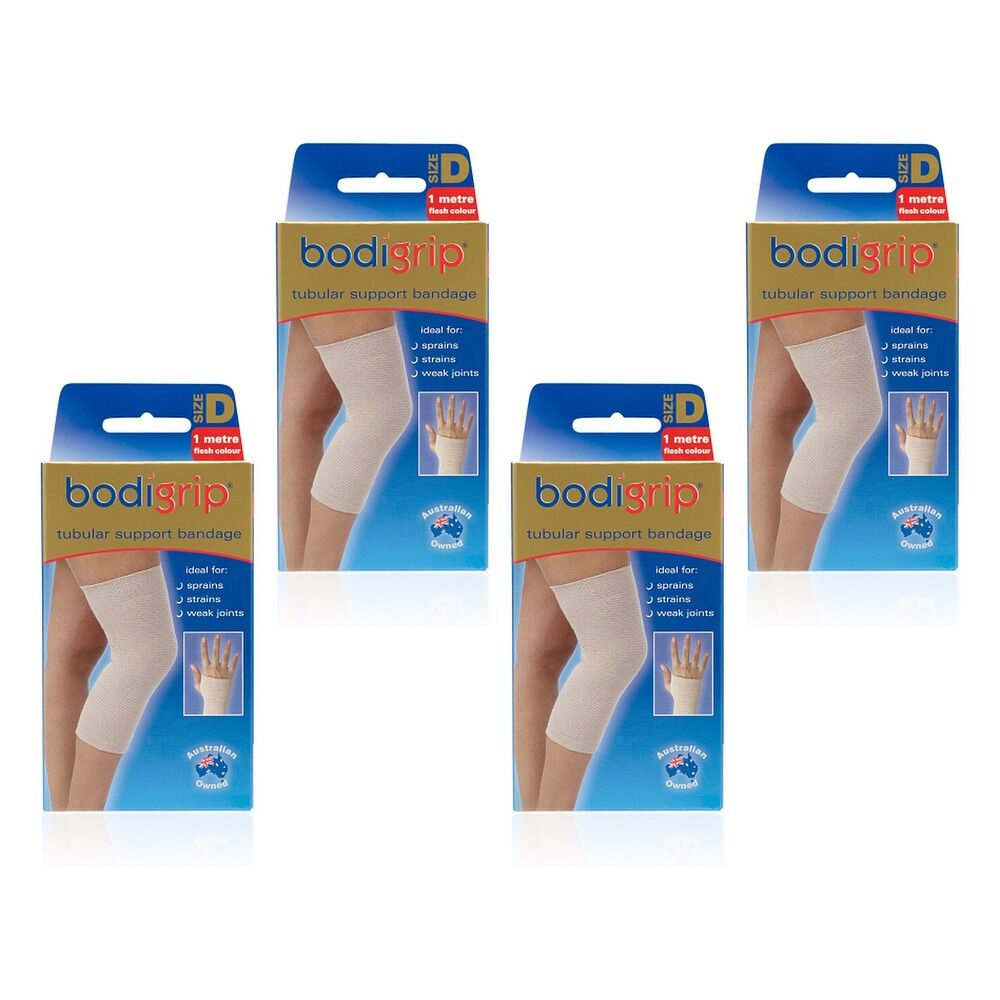 Bodigrip Tubular Support Bandage Size D 7.5cmx1m Flesh Pack of 4