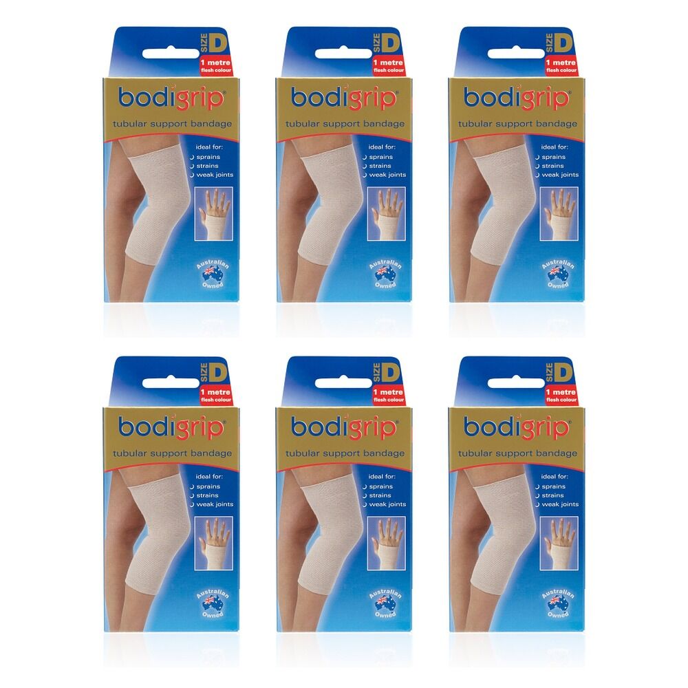 Bodigrip Tubular Support Bandage Size D 7.5cmx1m Flesh Pack of 6