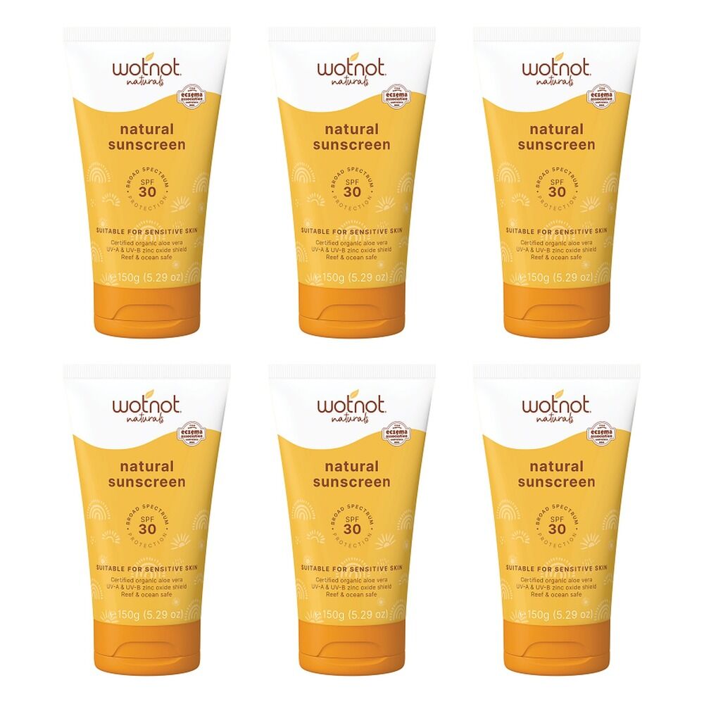 Wotnot Natural Sunscreen for Family SPF 30 150g Pack of 6