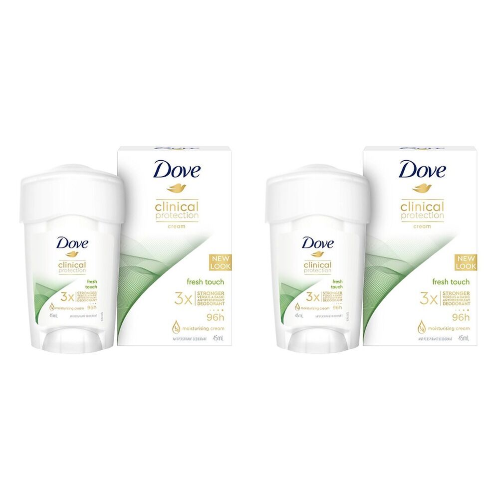 Dove Antiperspirant Deodorant Clinical Protection Fresh Touch 45mL Pack of 2