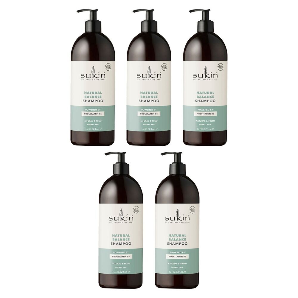 Sukin Natural Balance Shampoo 1 L Pack of 5