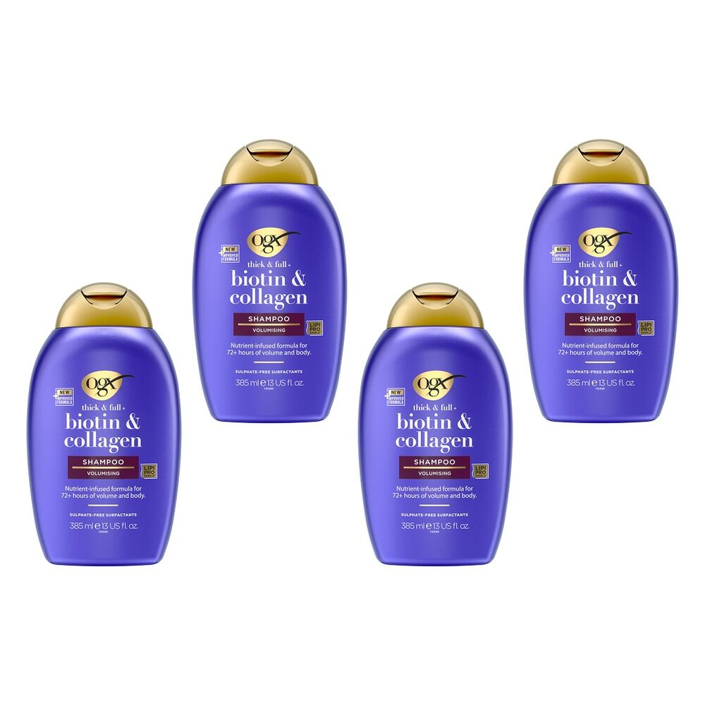 OGX Thick & Full+ Biotin & Collagen Shampoo 385mL x 6 Bundle of 4