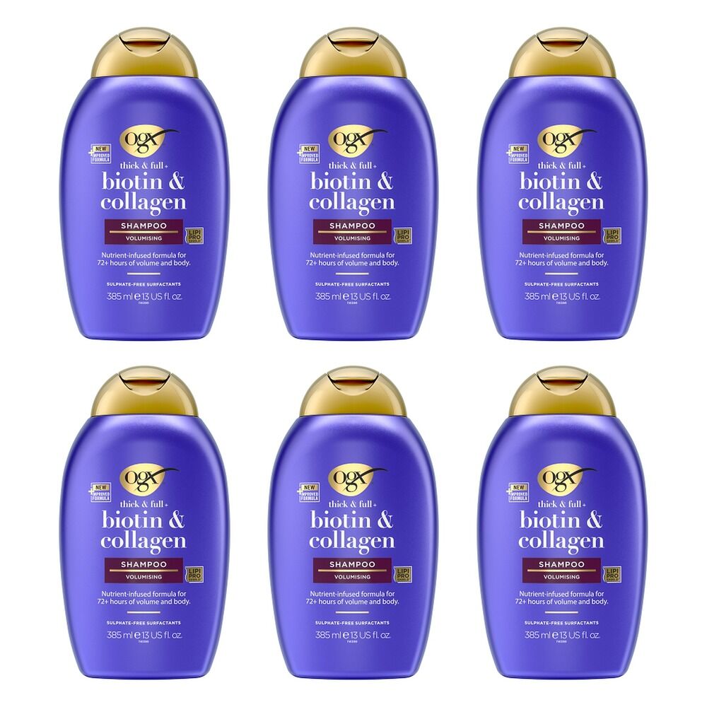 OGX Thick & Full+ Biotin & Collagen Shampoo 385mL x 6 Bundle of 6