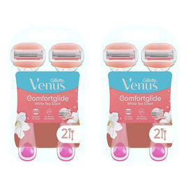 Gillette Venus Comfortglide White Tea Disposable Razor 2 Pack Bundle of 2