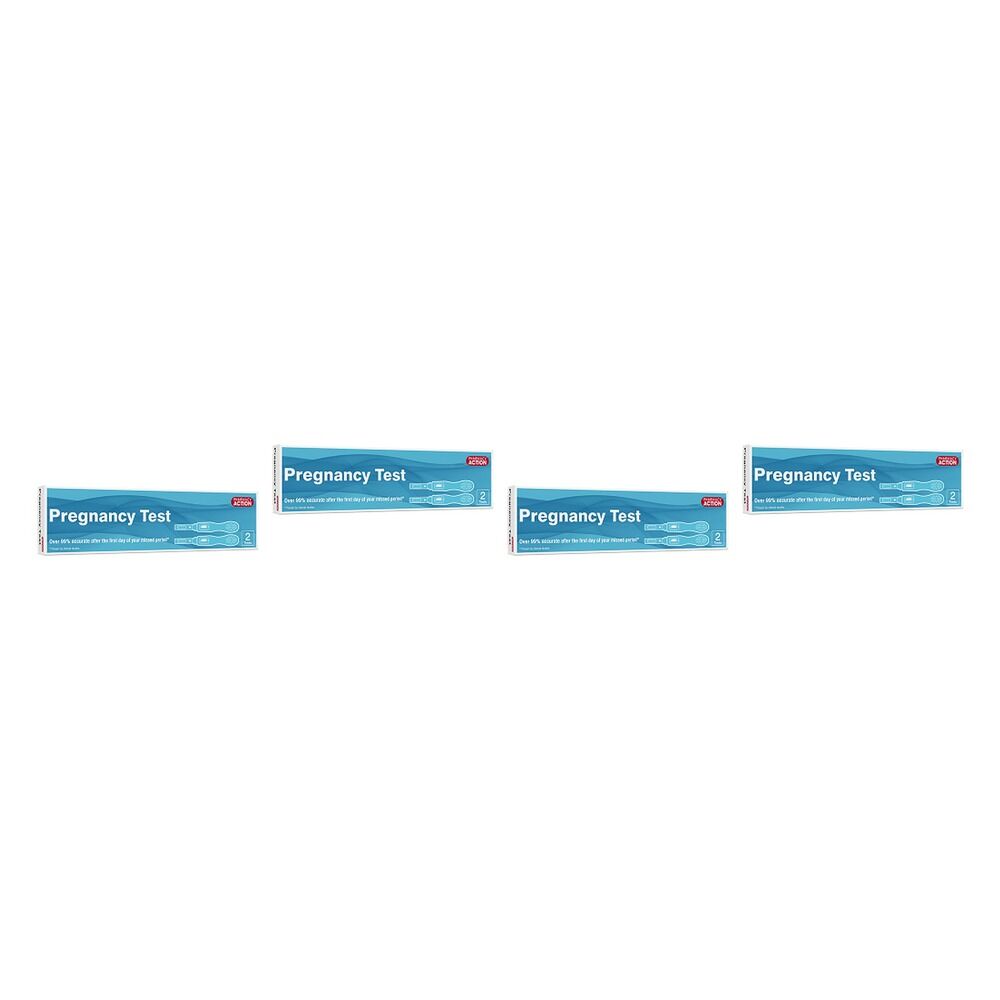 Pharmacy Action Pregnancy Test 2 Pack Bundle of 4