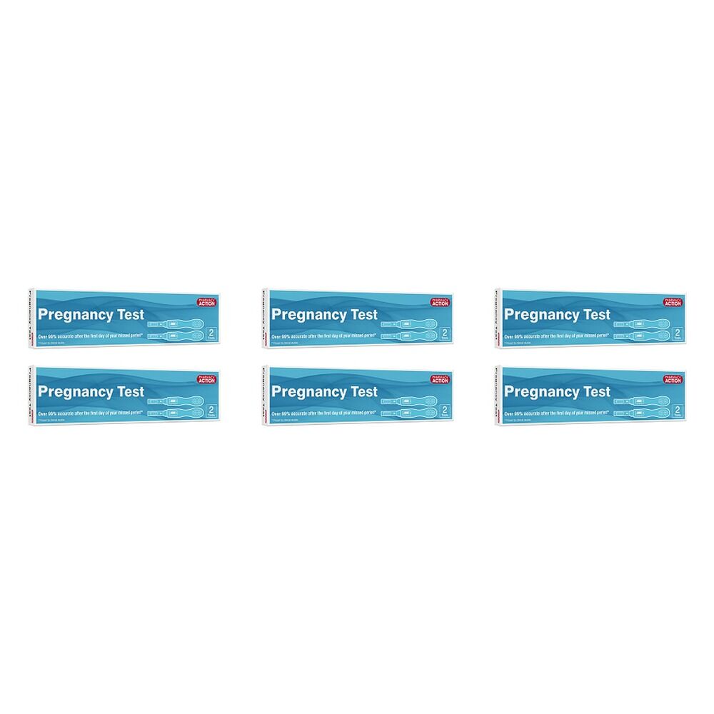 Pharmacy Action Pregnancy Test 2 Pack Bundle of 6