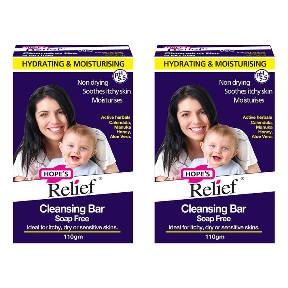 Hope's Relief Soap Free Cleansing Bar 110g Pack of 2